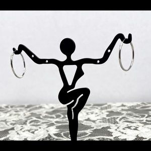 2 Pairs Silver Hoop Earrings-Vintage